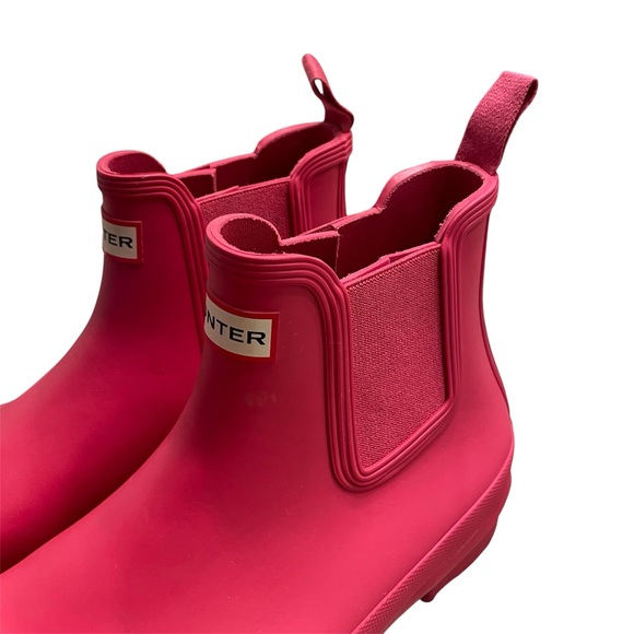 Hunter pink/red Winter Rain Boots with Chunky Sole - Picture 2 of 6